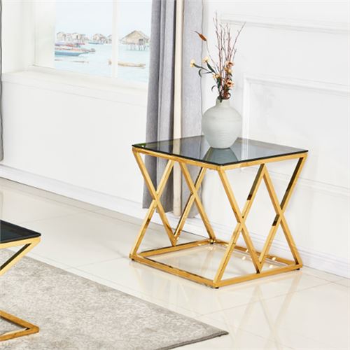 MESA APOIO BRISTOL 55X55X55 DOURADO VDR FOSCO