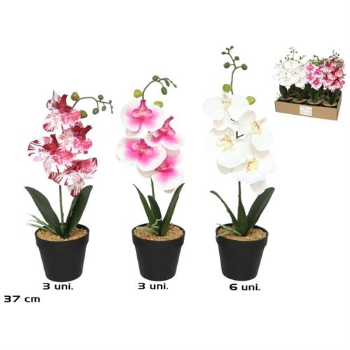 144191 VASO ORQUIDEA ARTIFICIAL 37CM