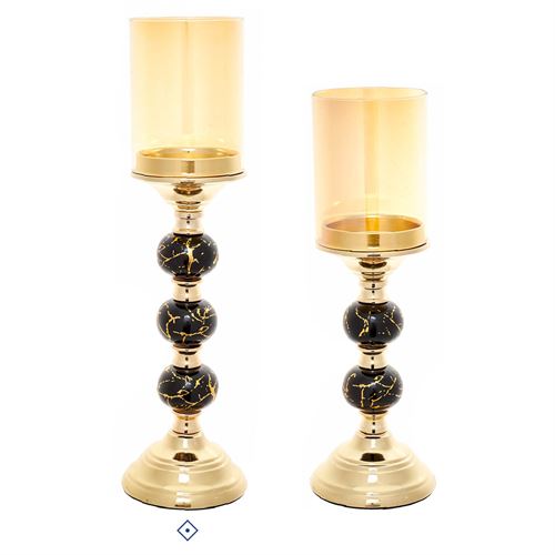 78910 CASTIÇAL DECORATIVO EM METAL E VIDRO C 11,50 L 11,50 A 41,50