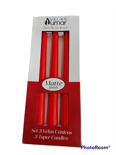 V.LUMAR CJ.3 VELAS CILINDRICAS 48G VERMELHO