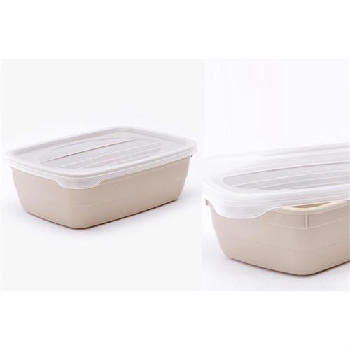 P234385521 CAIXA ALIMENTOS 02 1003-SOLID BEGE 2.0LT 16.5x23x7.5cm