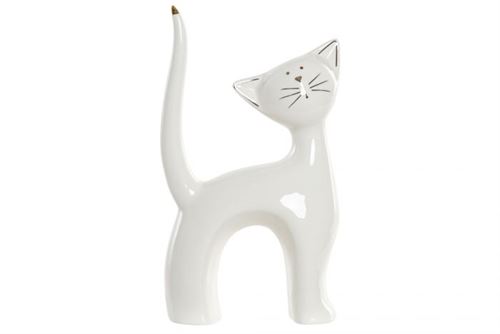 FIGURA PORCELANA 13X5X20,8 GATO BRANCO