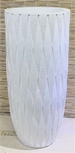 107031277 VASO DE RESINA BRANCO 38X38X100CM