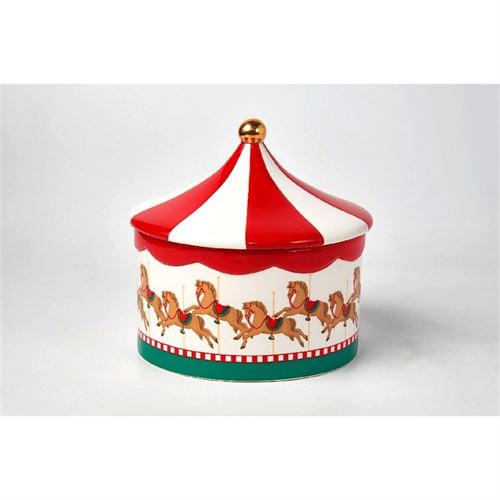 P151691168 POTE CERAMICA AM1021502 C/CAVALOS NATAL 17.8x17x8x17cm