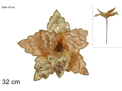 367286 FLOR VELUDO OURO 32CM