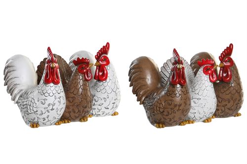 FD-205646 FIGURA RESINA 23X16X15,8 GALINHAS BRANCO