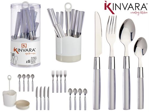 92341 TALHER AÇO INOX CABO PL CINZA 16PÇS