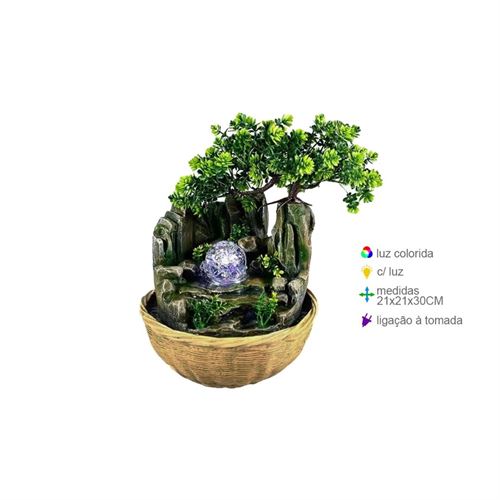 FR-72304 FONTE RESINA COM LUZ 21*21*30cm