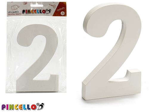 24029 NUMERO 2 MADEIRA BRANCA 17 x 1,8 x 21 cm.