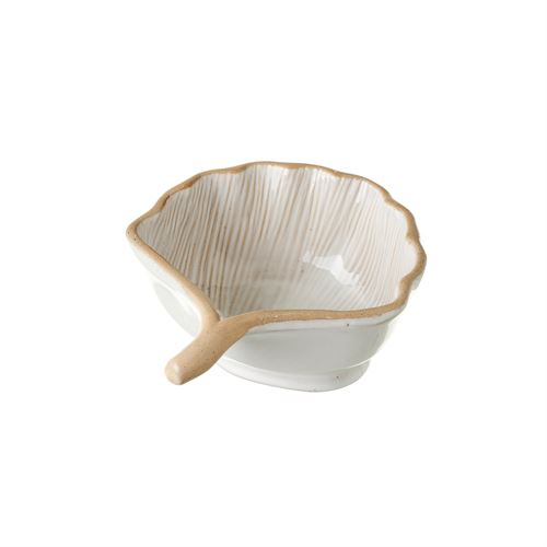 802693 BANDEJA DECORATIVA GINKOGO BRANCO 15,4X13X6,7