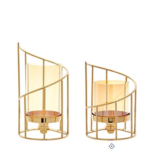 78890 CASTIÇAL DECORATIVO METAL VIDRO